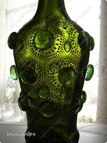  Декор предметов Роспись: Зелёная фантазия Бутылки стеклянные, Краска, Стекло. Фото 14