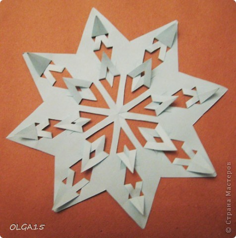 Мастер-класс Вырезание: Снежинки из кругов Бумага Новый год. Фото 9