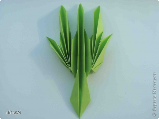 Мастер-класс,  Оригами, : Гофрированный листок клена. Бумага Деньучителя, . Фото 12