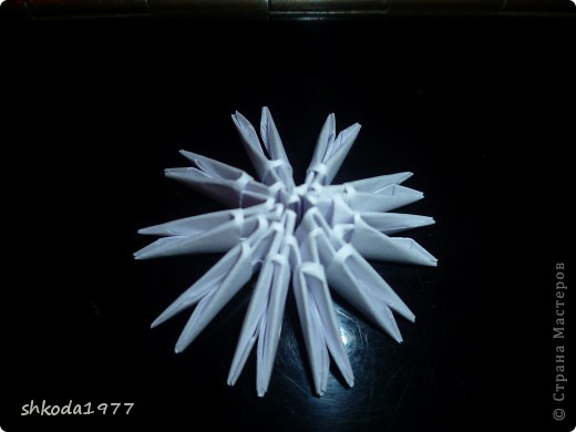  Мастер-класс Оригами модульное: Снежинки из модулей +мини МК Бумага Новый год. Фото 5
