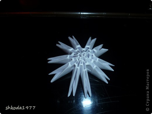  Мастер-класс Оригами модульное: Снежинки из модулей +мини МК Бумага Новый год. Фото 6