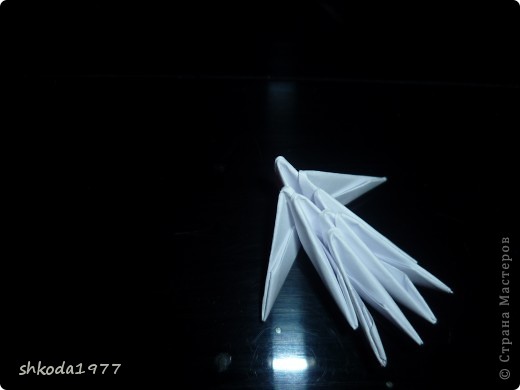  Мастер-класс Оригами модульное: Снежинки из модулей +мини МК Бумага Новый год. Фото 9