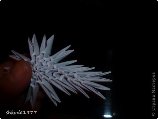  Мастер-класс Оригами модульное: Снежинки из модулей +мини МК Бумага Новый год. Фото 13