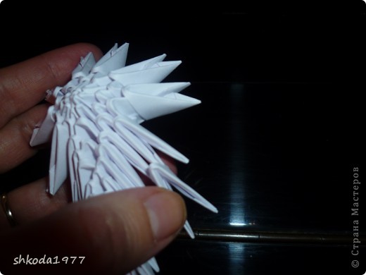  Мастер-класс Оригами модульное: Снежинки из модулей +мини МК Бумага Новый год. Фото 14