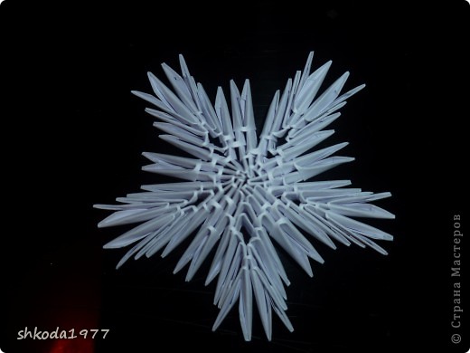  Мастер-класс Оригами модульное: Снежинки из модулей +мини МК Бумага Новый год. Фото 16