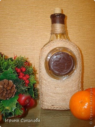 Декор предметов, Мастер-класс Вязание крючком: Декор бутылки Клей, Нитки. Фото 1 Декор предметов, Мастер-класс Вязание крючком: Декор бутылки Клей, Нитки. Фото 1