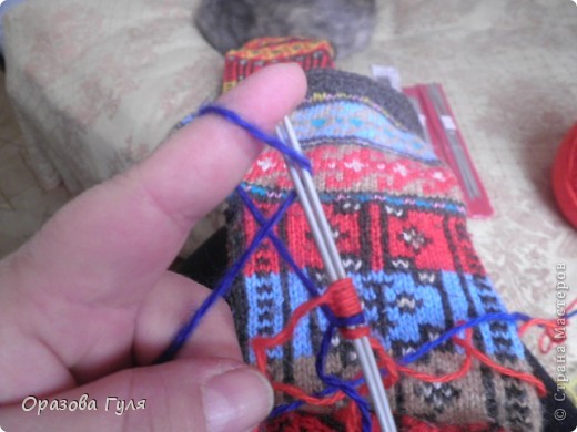  Мастер-класс Вязание: Яркие носки с орнаментом. Нитки. Фото 3