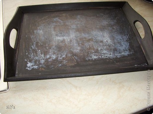 Декор предметов, Мастер-класс Декупаж: Поднос "Мадонна с младенцем", Рубенс. Краска, Салфетки. Фото 3