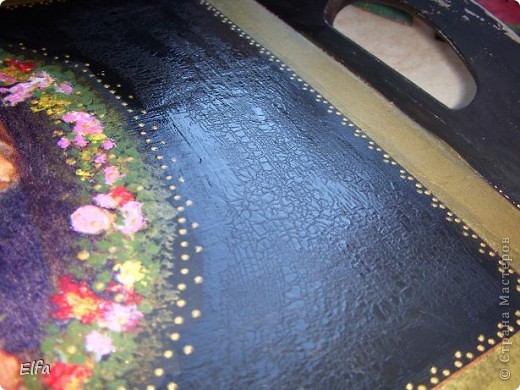 Декор предметов, Мастер-класс Декупаж: Поднос "Мадонна с младенцем", Рубенс. Краска, Салфетки. Фото 15