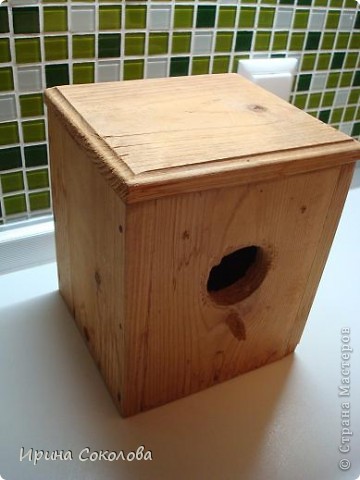 Декор предметов, Мастер-класс Декупаж: Новая жизнь старого скворечника Картон, Клей, Краска, Пастель, Салфетки Отдых, Праздник осени. Фото 2