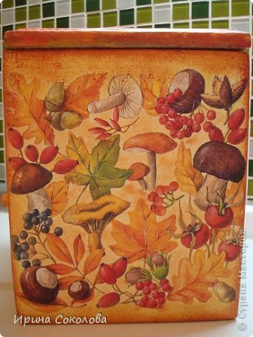 Декор предметов, Мастер-класс Декупаж: Новая жизнь старого скворечника Картон, Клей, Краска, Пастель, Салфетки Отдых, Праздник осени. Фото 16