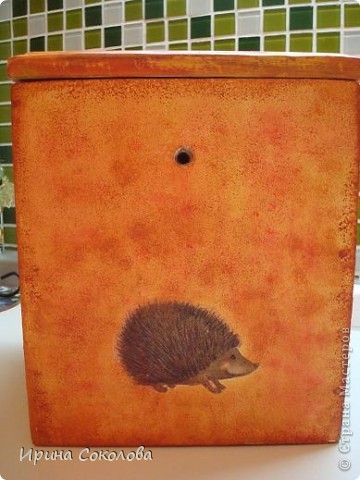 Декор предметов, Мастер-класс Декупаж: Новая жизнь старого скворечника Картон, Клей, Краска, Пастель, Салфетки Отдых, Праздник осени. Фото 19