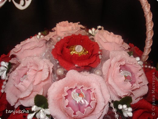 Свит-дизайн Бумагопластика: Корзинка с розами Бумага гофрированная День рождения. Фото 3
