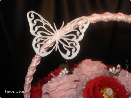 Свит-дизайн Бумагопластика: Корзинка с розами Бумага гофрированная День рождения. Фото 4