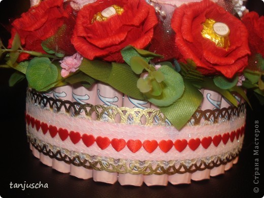 Свит-дизайн Бумагопластика: Корзинка с розами Бумага гофрированная День рождения. Фото 5