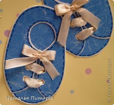 Скрапбукинг Аппликация: "Альбом для Малыша" Бумага, Картон, Клей, Коробки, Краска, Кружево, Ленты, Пуговицы, Скотч День рождения. Фото 3