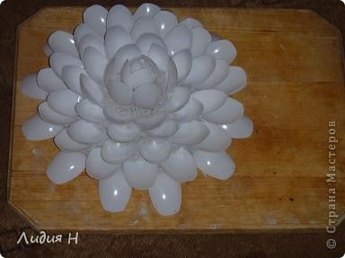 Мастер-класс, Педагогический опыт, Поделка, изделие Папье-маше: Лилия из ложек Материал бросовый. Фото 4