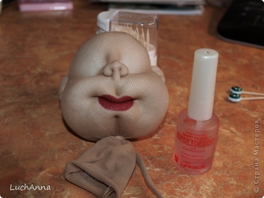  Мастер-класс Шитьё: МК по созданию куклы "Замарашка". Часть 1 - голова. Капрон. Фото 29