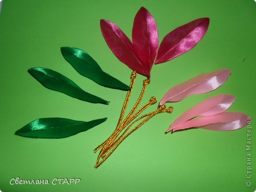  Мастер-класс Шитьё: Как я делаю лилию. Ленты. Фото 13