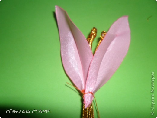  Мастер-класс Шитьё: Как я делаю лилию. Ленты. Фото 18