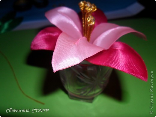  Мастер-класс Шитьё: Как я делаю лилию. Ленты. Фото 25