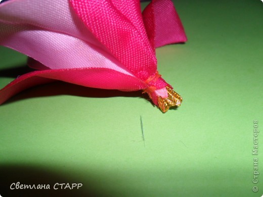  Мастер-класс Шитьё: Как я делаю лилию. Ленты. Фото 27