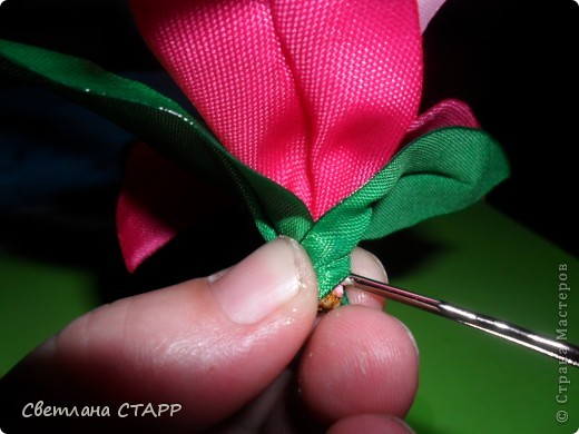  Мастер-класс Шитьё: Как я делаю лилию. Ленты. Фото 32