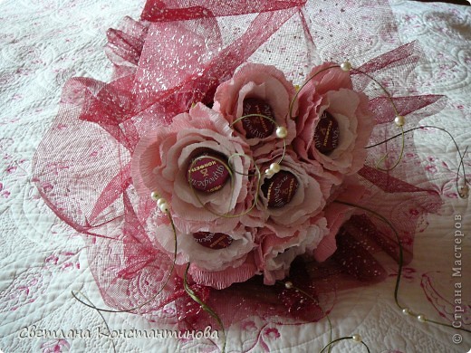  Мастер-класс, Свит-дизайн Бумагопластика: МК по изготовлению роз в свит -дизайне Бумага гофрированная, Бусинки. Фото 1