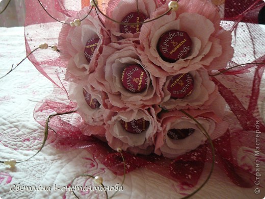  Мастер-класс, Свит-дизайн Бумагопластика: МК по изготовлению роз в свит -дизайне Бумага гофрированная, Бусинки. Фото 24