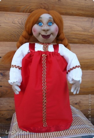  Куклы Шитьё: Марфушенька-душенька (кукла-грелка) Капрон. Фото 9