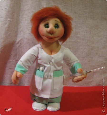  Куклы, Мастер-класс Шитьё: Медсестра. Проволочно-картонный каркас, как делаю это я. Капрон. Фото 40