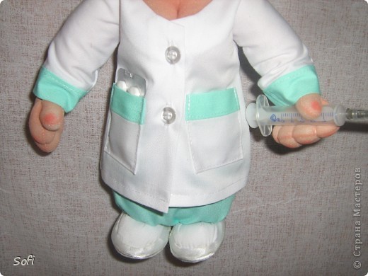  Куклы, Мастер-класс Шитьё: Медсестра. Проволочно-картонный каркас, как делаю это я. Капрон. Фото 39
