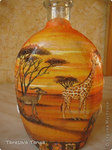 Мастер-класс Декупаж, Лепка, Папье-маше: МК бутылка-ваза для сухоцветьев в этно стиле Бутылки стеклянные, Краска, Пластилин, Салфетки, Шпагат День рождения. Фото 4 Мастер-класс Декупаж, Лепка, Папье-маше: МК бутылка-ваза для сухоцветьев в этно стиле Бутылки стеклянные, Краска, Пластилин, Салфетки, Шпагат День рождения. Фото 4