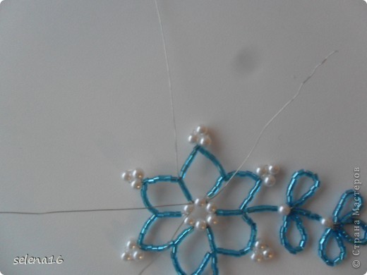 Maestro listones clase: perlas MK copos de nieve del Año Nuevo.  Foto 26