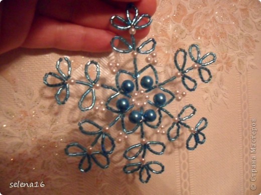 Maestro listones clase: perlas MK copos de nieve del Año Nuevo.  Foto 29