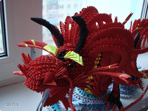  Поделка, изделие Оригами модульное: Дракон. Символ наступающего года! Бумага Новый год. Фото 2