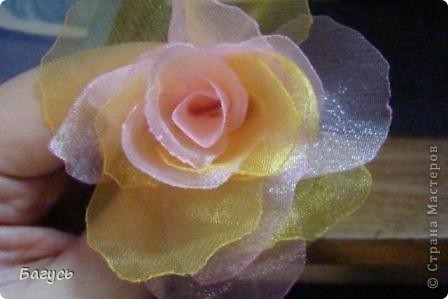  Мастер-класс, Украшение Шитьё: Цветок из органзы  Капрон. Фото 6