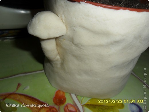  Мастер-класс Лепка: Украшение горшков цветочных Гуашь, Тесто соленое. Фото 3