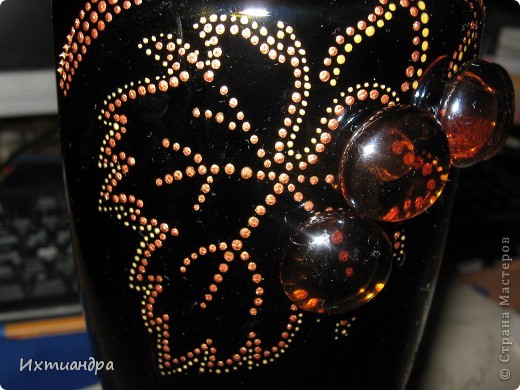  Декор предметов Роспись: Бутыль с янтарным виноградом Краска, Стекло. Фото 5