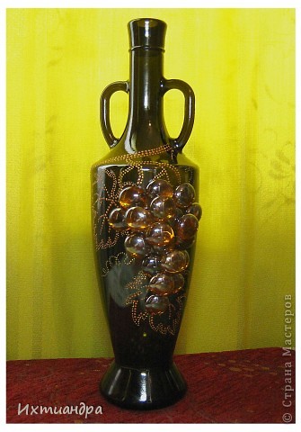  Декор предметов Роспись: Бутыль с янтарным виноградом Краска, Стекло. Фото 12