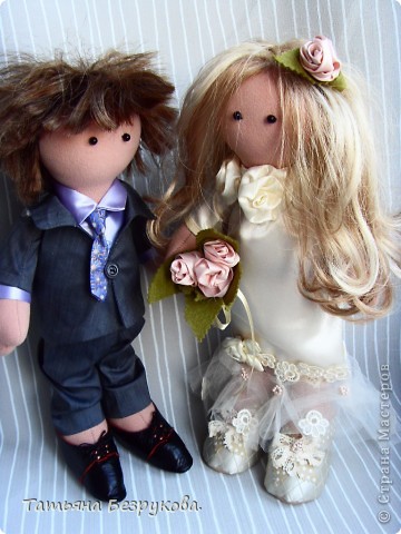  Куклы Шитьё: Свадебные куклы. Ткань Свадьба. Фото 3