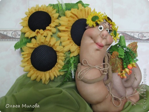 Куклы, Мастер-класс Цумами Канзаши, Шитьё: Подсолнухи (мастер-класс) Ткань. Фото 1 Куклы, Мастер-класс Цумами Канзаши, Шитьё: Подсолнухи (мастер-класс) Ткань. Фото 1
