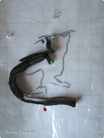  Картина, рисунок, панно Бумагопластика, Квиллинг: Серый кот Бумага, Бумажные полосы, Клей, Пастель Отдых. Фото 3
