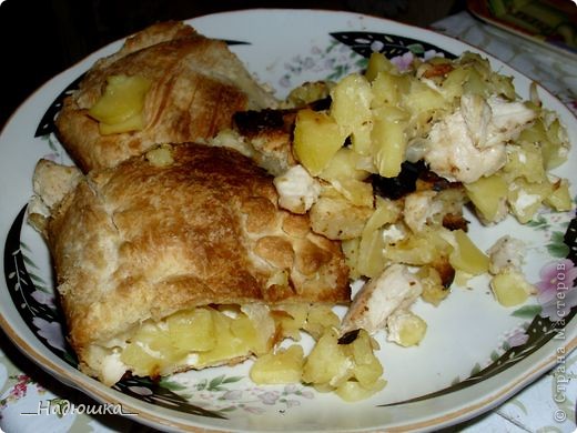  Кулинария, Мастер-класс Рецепт кулинарный: Пирог с картошкой и курицей из слоёного теста (+МК) Продукты пищевые. Фото 1