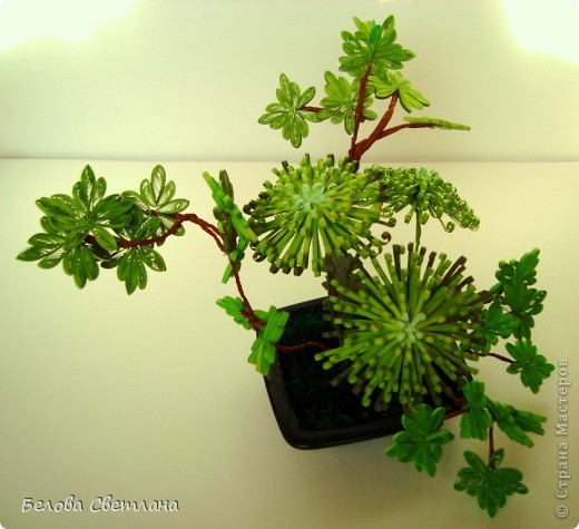 Бонсай, топиарий Бисероплетение, Квиллинг: Икебана "Весна" и немного бисера Бисер, Бумажные полосы. Фото 1