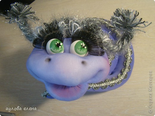  Мастер-класс Шитьё: Змейка, делаем мордочку  Капрон, Проволока Новый год. Фото 41