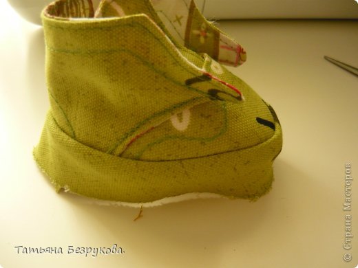  Мастер-класс Шитьё: МК. Ботинки для куклы.  Ткань. Фото 19