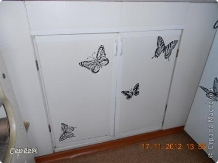  Декор предметов, Мастер-класс Орнамент: Бабочки на холодильнике Бумага, Клеёнка. Фото 2