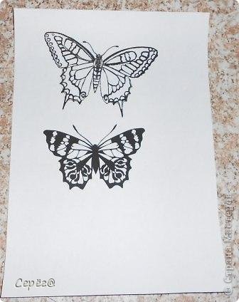  Декор предметов, Мастер-класс Орнамент: Бабочки на холодильнике Бумага, Клеёнка. Фото 5