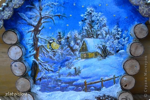 Декор предметов, Интерьер Декупаж, Коллаж: Ключницы, панно и колодец Материал природный Новый год. Фото 2